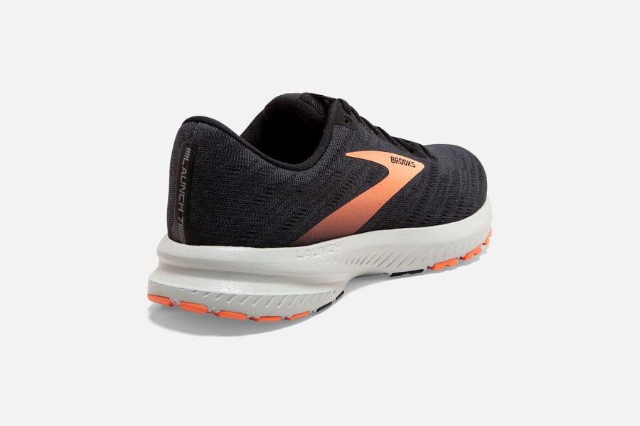 Brooks Running Shoes Womens Black/Orange - Launch 7 Road - 3709-MZESD